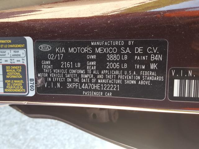 Photo 9 VIN: 3KPFL4A70HE122221 - KIA FORTE LX 