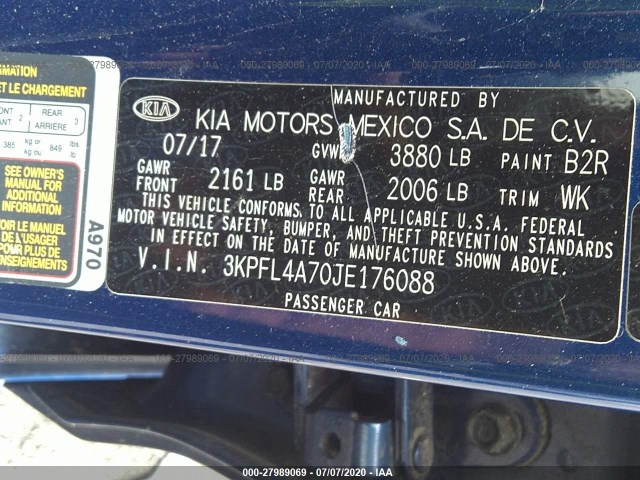 Photo 8 VIN: 3KPFL4A70JE176088 - KIA FORTE 