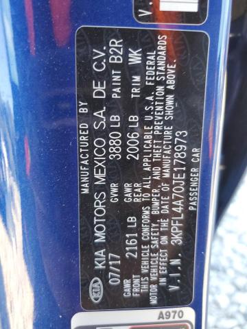 Photo 9 VIN: 3KPFL4A70JE178973 - KIA FORTE LX 