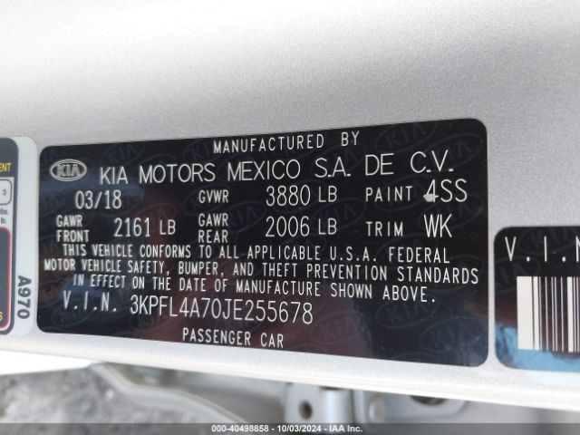 Photo 8 VIN: 3KPFL4A70JE255678 - KIA FORTE 