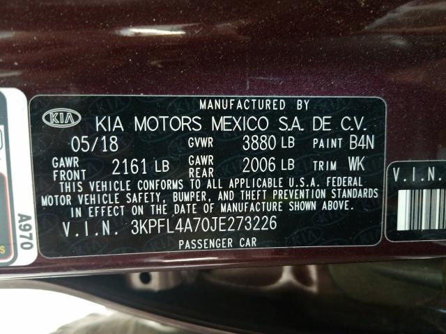 Photo 9 VIN: 3KPFL4A70JE273226 - KIA FORTE LX 