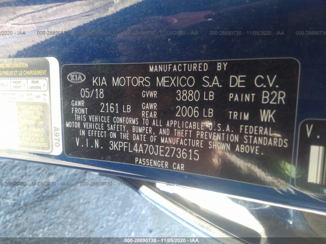 Photo 8 VIN: 3KPFL4A70JE273615 - KIA FORTE 