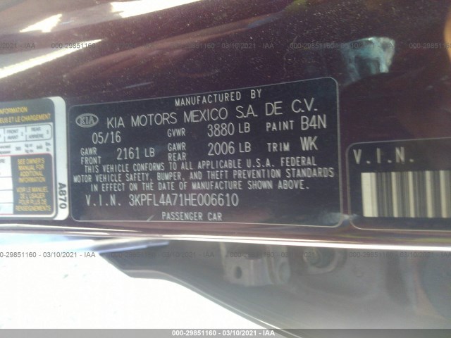 Photo 8 VIN: 3KPFL4A71HE006610 - KIA FORTE 