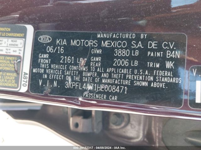 Photo 8 VIN: 3KPFL4A71HE008471 - KIA FORTE 