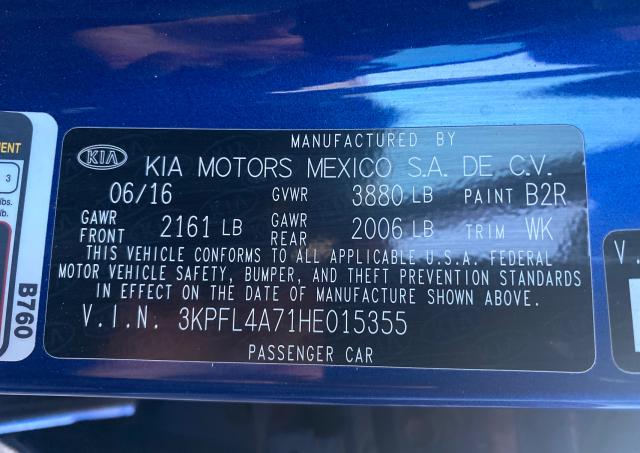 Photo 9 VIN: 3KPFL4A71HE015355 - KIA FORTE LX 