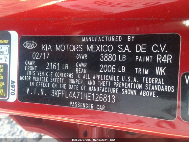 Photo 8 VIN: 3KPFL4A71HE126813 - KIA FORTE 