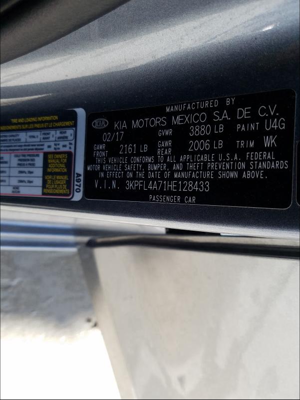 Photo 9 VIN: 3KPFL4A71HE128433 - KIA FORTE LX 