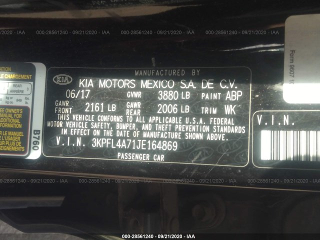 Photo 8 VIN: 3KPFL4A71JE164869 - KIA FORTE 