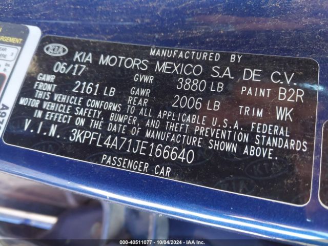 Photo 8 VIN: 3KPFL4A71JE166640 - KIA FORTE 