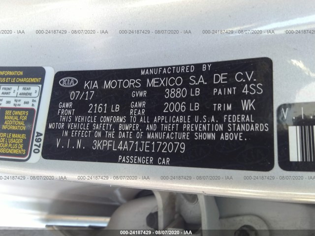 Photo 8 VIN: 3KPFL4A71JE172079 - KIA FORTE 