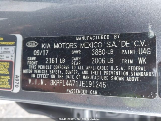 Photo 8 VIN: 3KPFL4A71JE191246 - KIA FORTE 