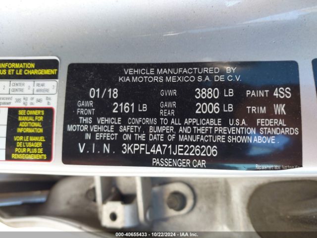 Photo 8 VIN: 3KPFL4A71JE226206 - KIA FORTE 