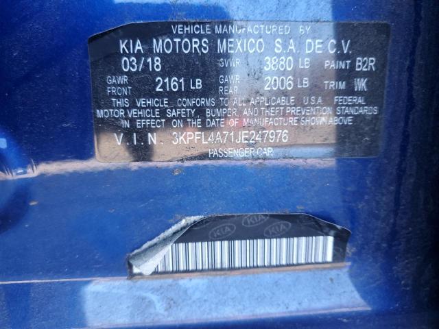 Photo 11 VIN: 3KPFL4A71JE247976 - KIA FORTE LX 