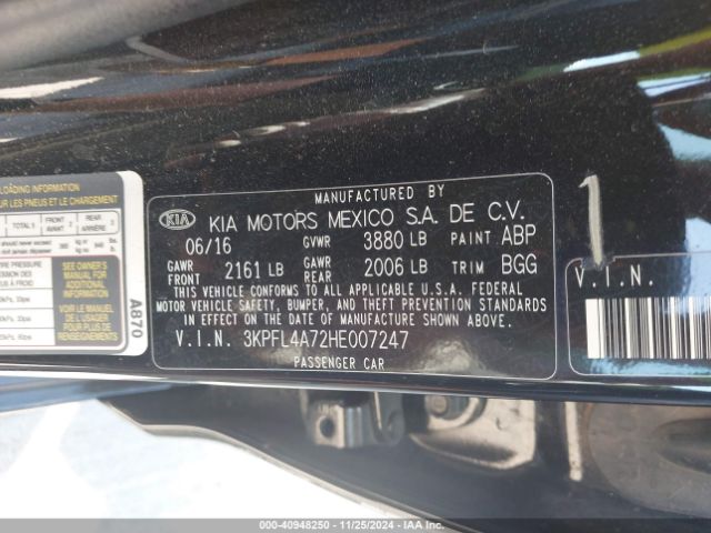 Photo 8 VIN: 3KPFL4A72HE007247 - KIA FORTE 