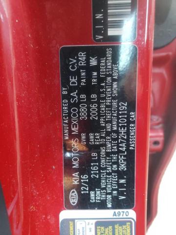 Photo 9 VIN: 3KPFL4A72HE101192 - KIA FORTE LX 