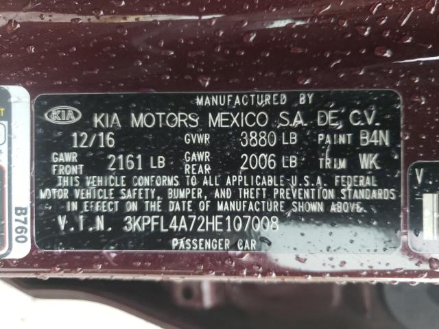 Photo 9 VIN: 3KPFL4A72HE107008 - KIA FORTE LX 