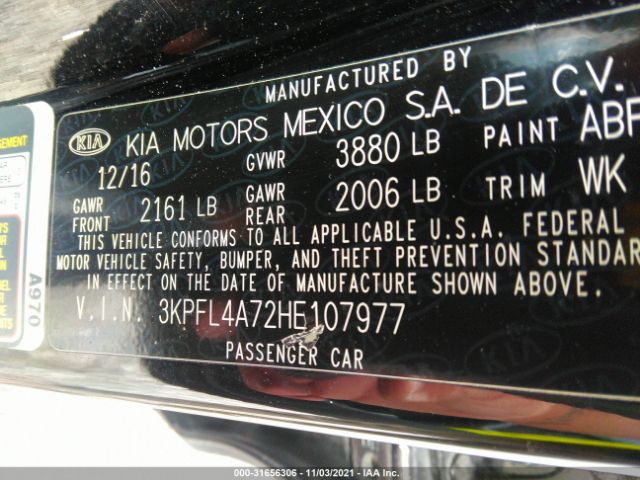 Photo 8 VIN: 3KPFL4A72HE107977 - KIA FORTE 