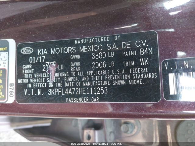 Photo 8 VIN: 3KPFL4A72HE111253 - KIA FORTE 