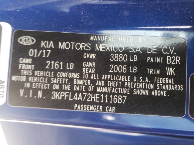 Photo 9 VIN: 3KPFL4A72HE111687 - KIA FORTE LX 