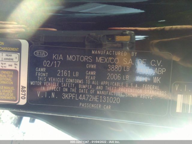 Photo 8 VIN: 3KPFL4A72HE131020 - KIA FORTE 