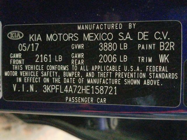 Photo 9 VIN: 3KPFL4A72HE158721 - KIA FORTE 