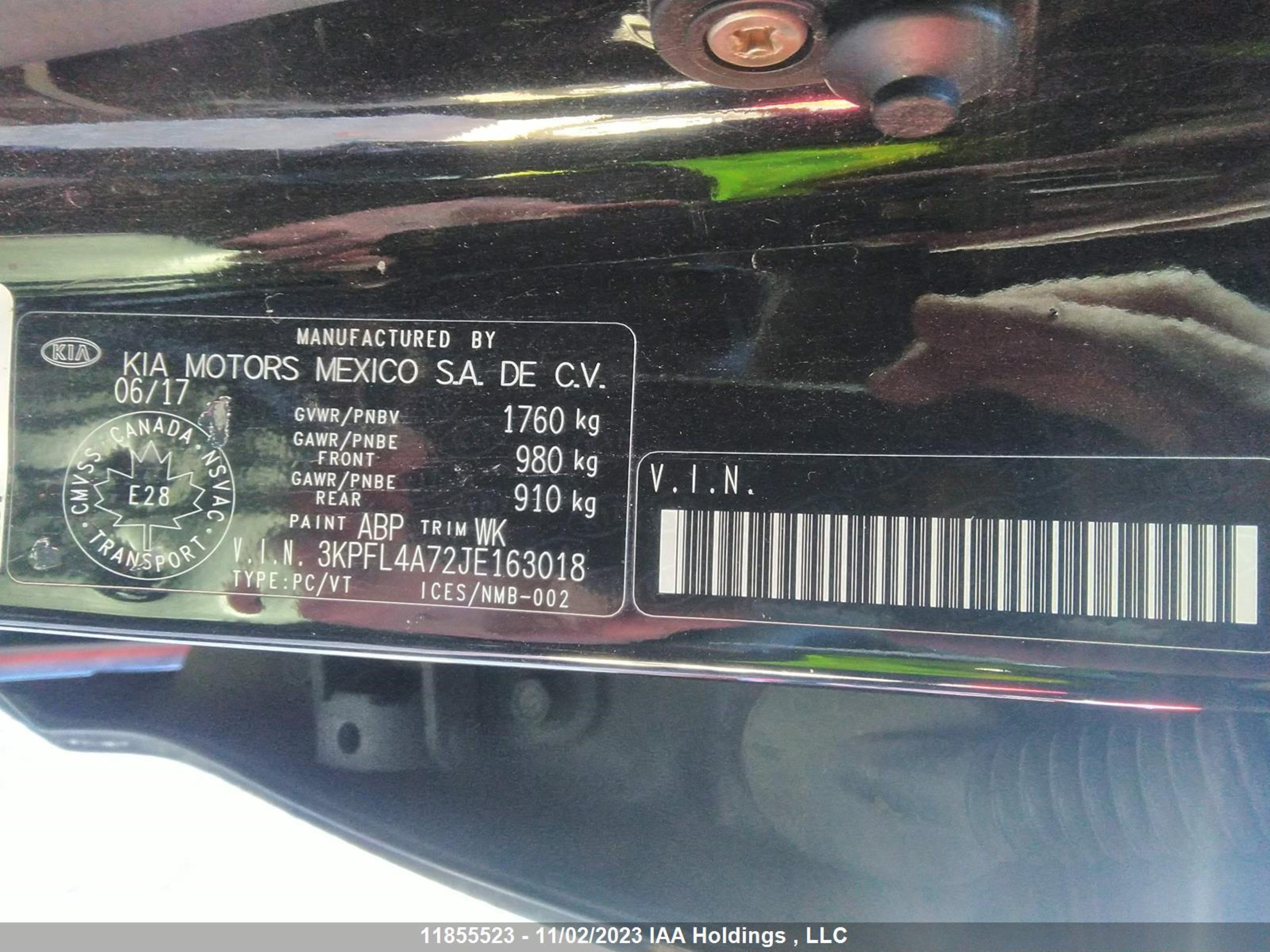 Photo 8 VIN: 3KPFL4A72JE163018 - KIA FORTE 