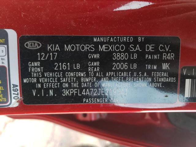 Photo 9 VIN: 3KPFL4A72JE219541 - KIA FORTE LX 