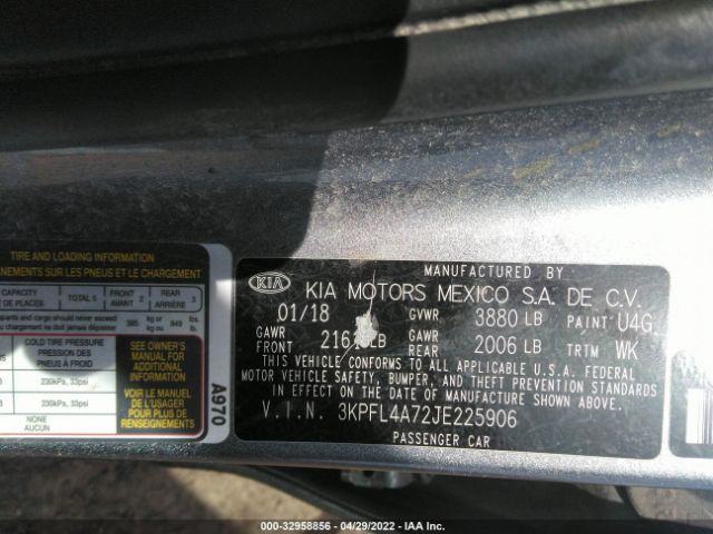 Photo 8 VIN: 3KPFL4A72JE225906 - KIA FORTE 