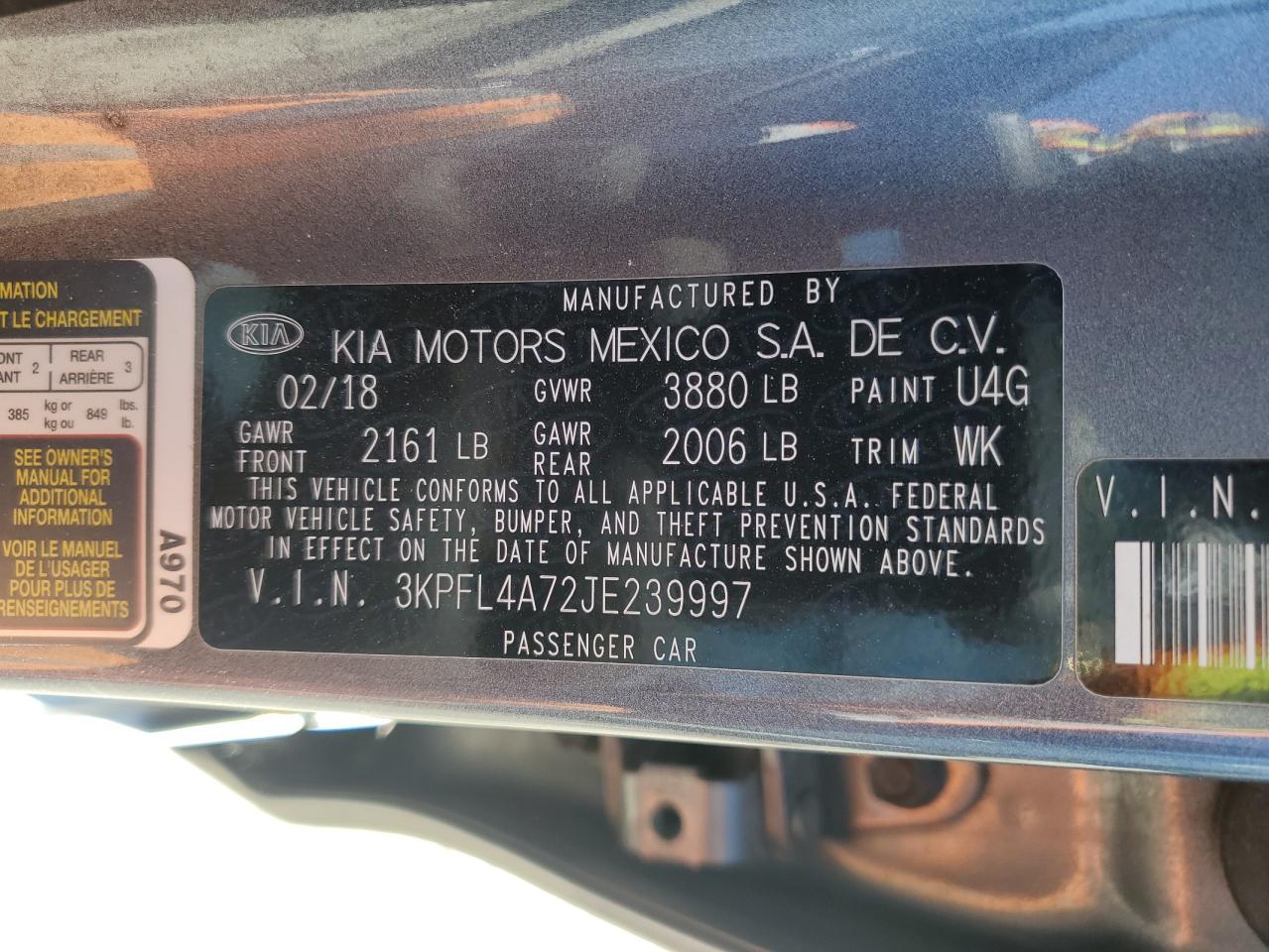 Photo 11 VIN: 3KPFL4A72JE239997 - KIA FORTE 