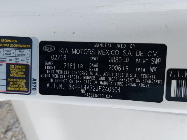 Photo 9 VIN: 3KPFL4A72JE240504 - KIA FORTE LX 