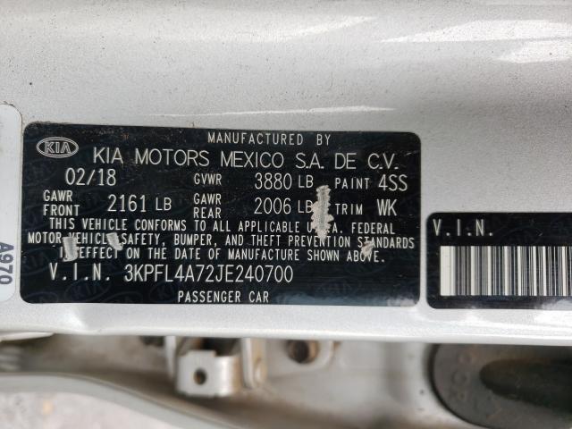 Photo 9 VIN: 3KPFL4A72JE240700 - KIA FORTE LX 