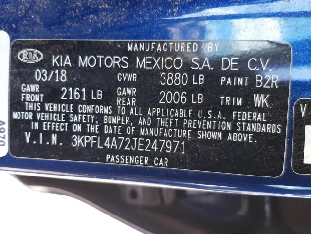 Photo 9 VIN: 3KPFL4A72JE247971 - KIA FORTE LX 