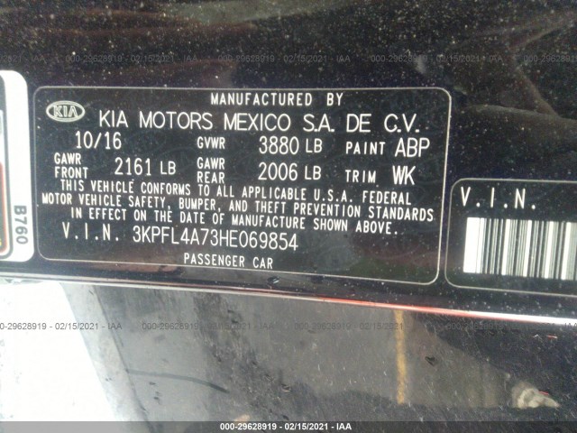 Photo 8 VIN: 3KPFL4A73HE069854 - KIA FORTE 