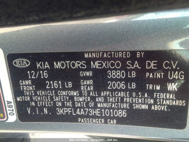 Photo 8 VIN: 3KPFL4A73HE101086 - KIA FORTE 