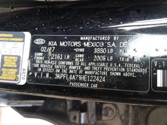 Photo 9 VIN: 3KPFL4A73HE122424 - KIA FORTE LX 