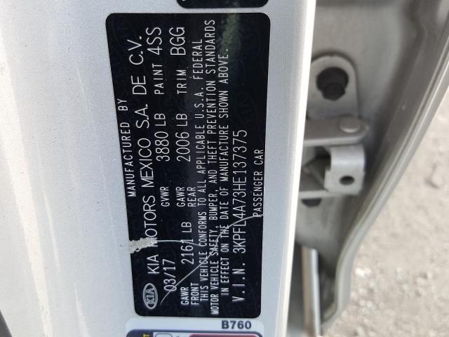 Photo 9 VIN: 3KPFL4A73HE137375 - KIA FORTE LX 