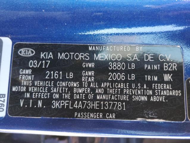 Photo 11 VIN: 3KPFL4A73HE137781 - KIA FORTE LX 