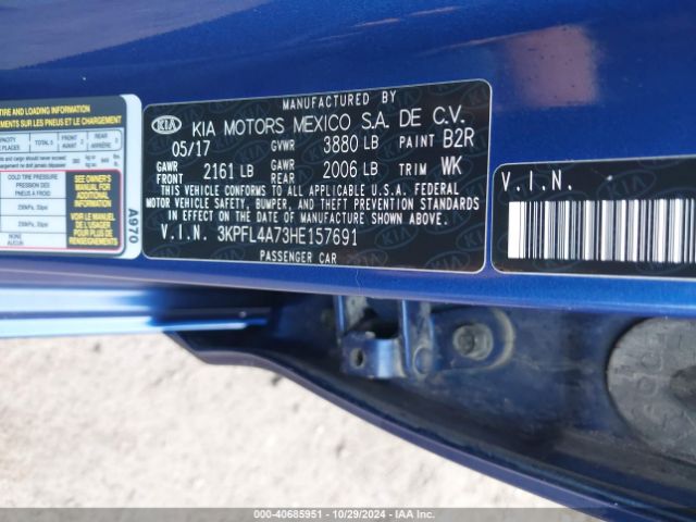 Photo 8 VIN: 3KPFL4A73HE157691 - KIA FORTE 