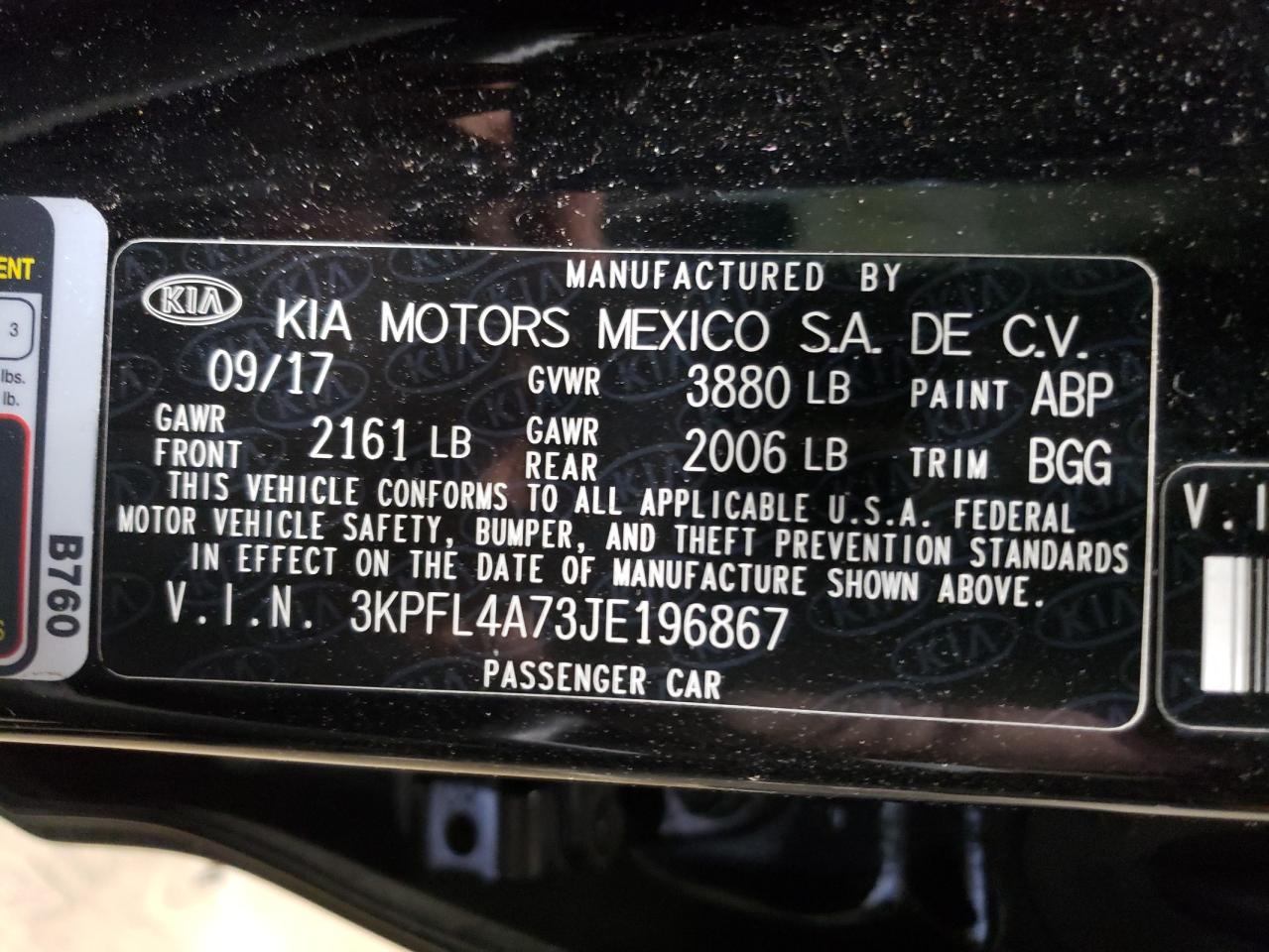 Photo 12 VIN: 3KPFL4A73JE196867 - KIA FORTE 