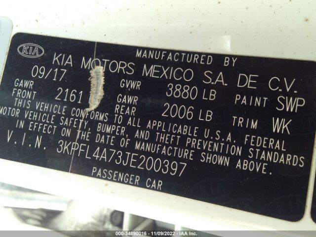 Photo 8 VIN: 3KPFL4A73JE200397 - KIA FORTE 