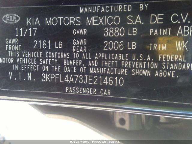 Photo 8 VIN: 3KPFL4A73JE214610 - KIA FORTE 