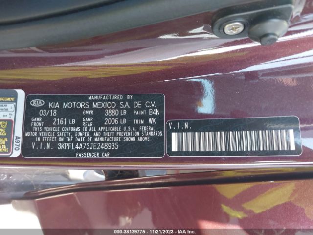 Photo 8 VIN: 3KPFL4A73JE248935 - KIA FORTE 