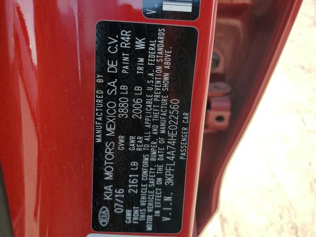 Photo 12 VIN: 3KPFL4A74HE022560 - KIA FORTE LX 