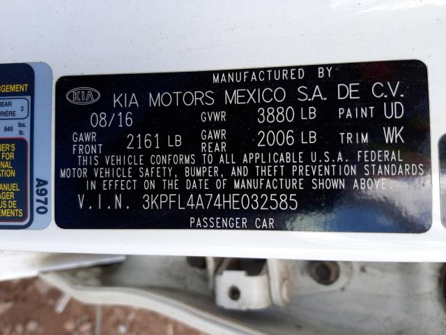 Photo 9 VIN: 3KPFL4A74HE032585 - KIA FORTE LX 