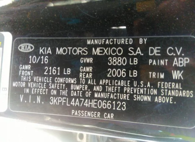 Photo 8 VIN: 3KPFL4A74HE066123 - KIA FORTE 