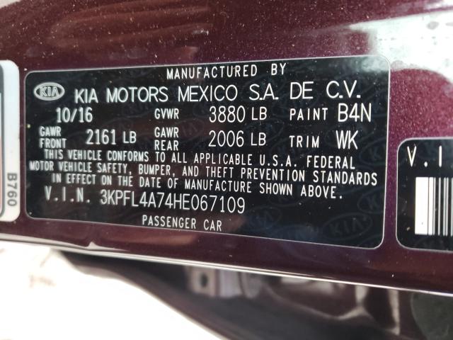 Photo 9 VIN: 3KPFL4A74HE067109 - KIA FORTE LX 