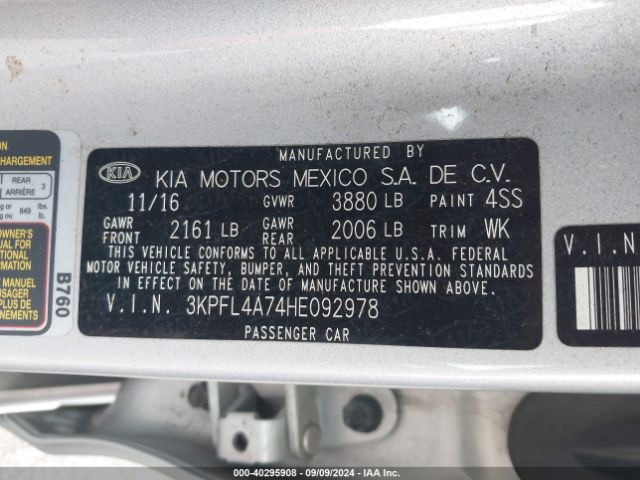 Photo 8 VIN: 3KPFL4A74HE092978 - KIA FORTE 