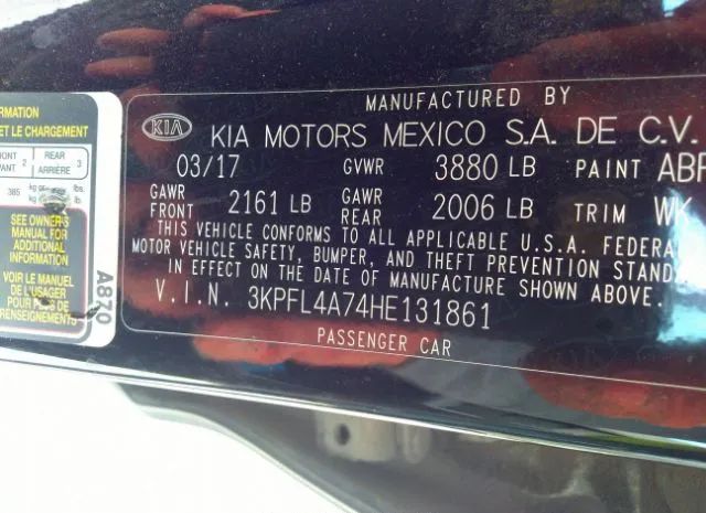 Photo 8 VIN: 3KPFL4A74HE131861 - KIA FORTE 