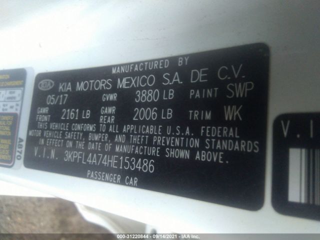 Photo 8 VIN: 3KPFL4A74HE153486 - KIA FORTE 