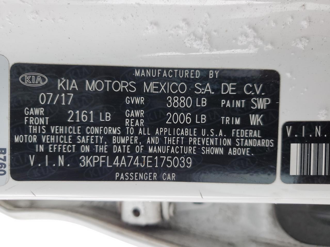 Photo 12 VIN: 3KPFL4A74JE175039 - KIA FORTE 